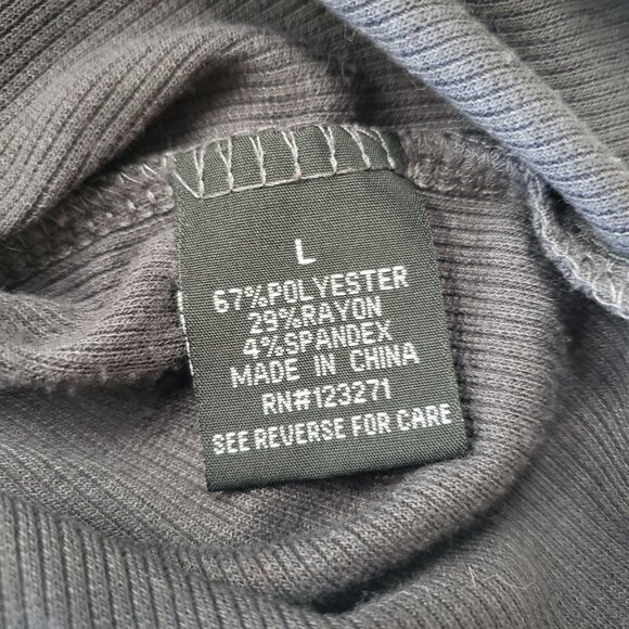 Harper & Ivy Juniors Size L Black A Little Bit Dramatic Ribbed Short Sleeve Top - Picture 5 of 6